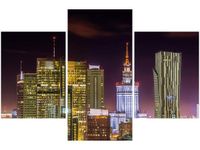 90X60CM OBRAZ DOM KULTURY NOCĄ