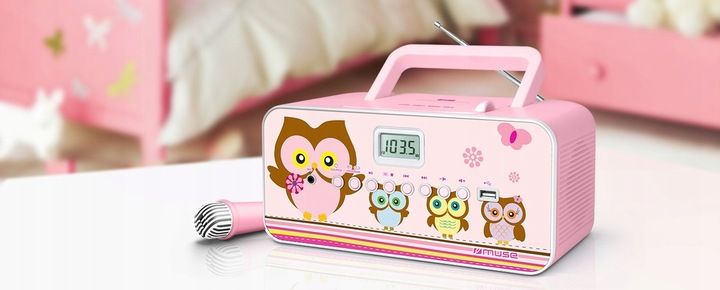 RADIOODTWARZACZ Z MIKROFONEM DLA DZIECI DZIEWCZYNKI CD USB MUSE M-29 KP zdjęcie 5