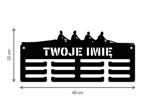 Wieszak na medale WIOŚLARSTWO twoje imię dowolny tekst 267.1 na Arena.pl