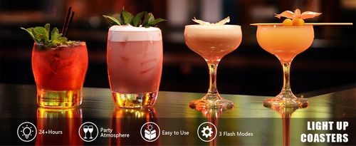 30 LED Coaster LED Naklejka Light Up Coasters 7 kolorów RGB LED na Party na Arena.pl