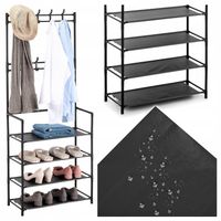 WIESZAK NA UBRANIA BUTY STOJAK METALOWY CZARNY HACZYKI PÓŁKI LOFT