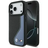 etui bmw m carbon logo magsafe na iphone 17 pro - niebieskie