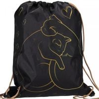 WOREK SZKOLNY PLECAK NA BUTY OBUWIE WF DZIEWCZYNKI CZARNY ZŁOTY KOTKI SERCE