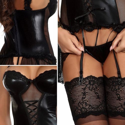 Zmysłowy komplet bielizny, gorset + stringi. na Arena.pl