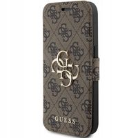 ETUI GUESS DO APPLE IPHONE 15 PRO BOOK 4G METAL LOGO BRĄZOWY CASE OBUDOWA