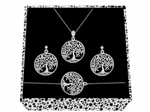 KOMPLET DRZEWO ŻYCIA DRZEWKO SZCZĘŚCIA srebro 925 zdjęcie 1