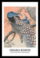 Plakat 20x30cm Design Two Peacocks, Koson Vintage do Salonu