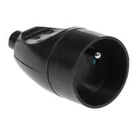 gniazdo pojedyncze 16a 250v rozbieralne z/u czarne - vt-302-0111