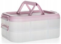 BANQUET DUŻY PODWÓJNY POJEMNIK NA CIASTO WYPIEKI KANAPKI RÓŻOWY PARTY BOX