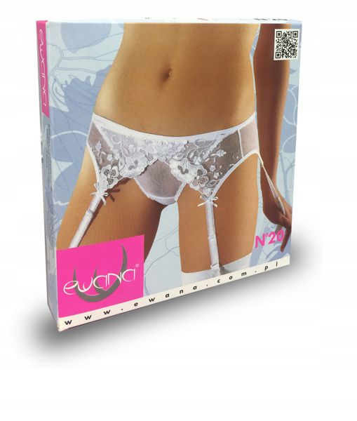 Ewana 020 Koronkowy Pas do Pończoch Czerwony M zdjęcie 4