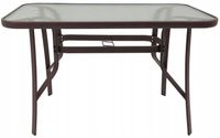 SZKLANY STÓŁ OGRODOWY NA TARAS MAJORKA DUO 120x70 cm 6os. MIX