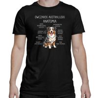 Owczarek Australijski - anatomia - męska koszulka na prezent XS PIES PUPIL