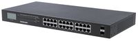 INTELLINET Przełącznik Gigabit 24x RJ45 PoE+, 2x SFP, wyświetlacz LCD