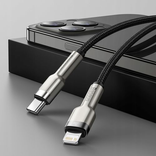 Kabel USB-C do Lightning Baseus Cafule, PD, 20W, 1m (czarny) na Arena.pl