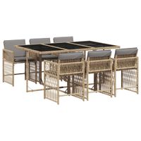 7-cz. zestaw mebli ogrodowych z poduszkami, mieszany beż