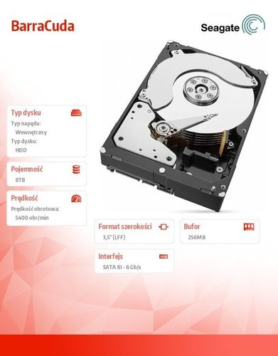 BarraCuda 8TB 3,5'' ST8000DM004 na Arena.pl