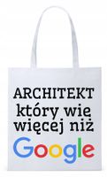 Dla Architekta Na Prezent Torba Eco Biała Shopper Z Nadrukiem Ze Zdjęciem
