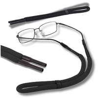 SZNUREK PŁYWAJĄCY DO OKULARÓW SILIKONOWY ŁAŃCUSZEK REGULOWANY CZARNY