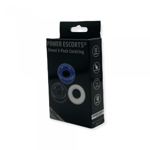 ring donut cockring 3 pack 3 colors blue/clear/black na Arena.pl