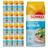 Sonko Classic Wafle ryżowe naturalne 130 g (14 sztuk) x 16 sztuk