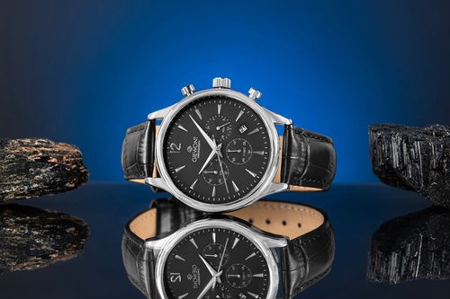 zegarek męski giewont chronograph sapphire czarno srebrny gw6310-a2 na Arena.pl