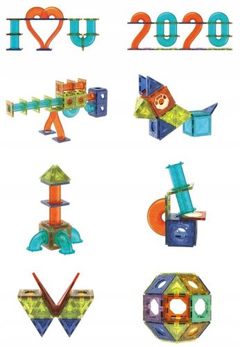 KLOCKI MAGNETYCZNE KONSTRUKCYJNE DLA DZIECI 110EL ŚWIECĄCE TOR KULKOWY XXL na Arena.pl