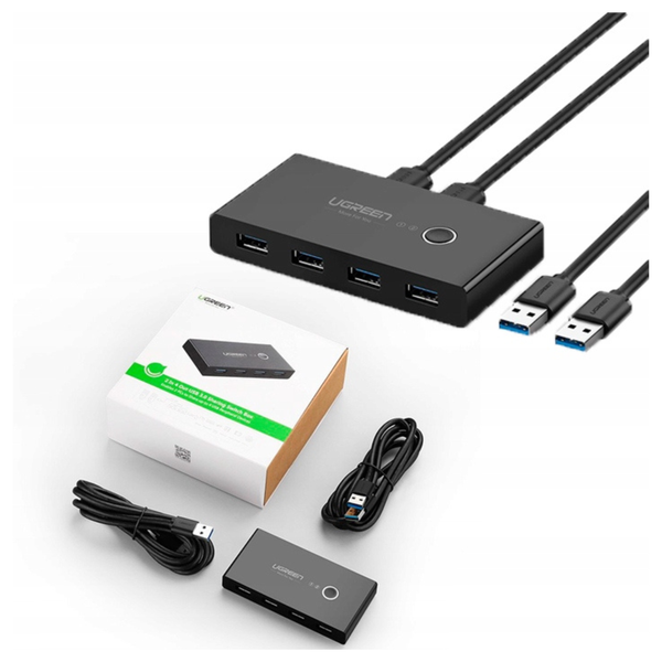 przełącznik switch box ugreen 30768b, usb 3.0 (czarny) zdjęcie 4