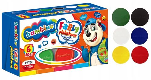 farby plakatowe 6 kolorów bambino na Arena.pl