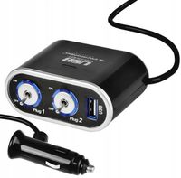 MOCNY ROZGAŁĘŹNIK ROZGAŁĘZIACZ ZAPALNICZKI Z USB