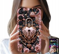 ETUI DO SAMSUNG GALAXY S22 Ultra - KOBIECE, MODNE WZORY, KŁÓDKA SERCE RÓŻA