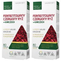 Fermentowany czerwony ryż + karczoch MEDICA HERBS 2x80 kapsułek 260 mg