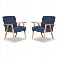 Fotel PRL zestaw retro vintage SOLER Family Meble granatowy sztruks Anafi