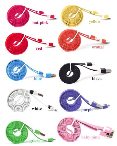 Kabel micro USB płaski kolory kolorowa ładowarka na Arena.pl