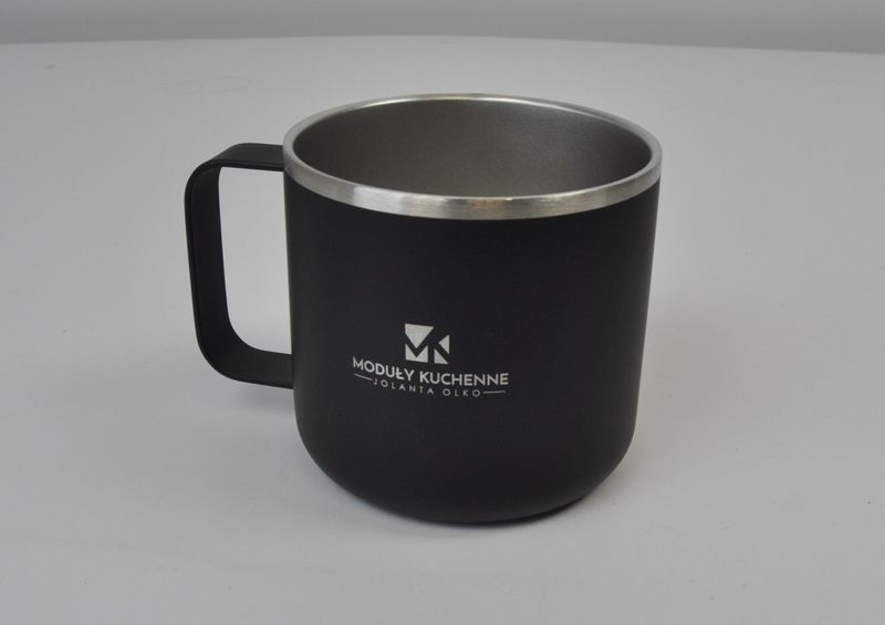 Kubek ze stali nierdz. logo, grawer 350 ml 10szt. 8,5 cm x 8 cm czarny zdjęcie 4