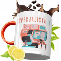 Kubek Pomarańczowy Dla Informatyka Programisty Z Nadrukiem Ze Zdjęciem