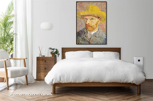 Plakat 40x60cm Self-Portrait with a Straw Hat, Van Gogh Vintage na Arena.pl