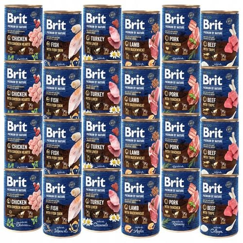 BRIT BY NATURE Karma mokra dla psa mix smaków 24 x 400g na Arena.pl