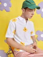 L SHEIN _S1H BIAŁA KOSZULKA W KWIATY