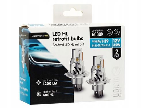 Żarówki VISION LED retrofit H4 12V 35W 4200 lm 6000K, CANBUS, 2 szt. na Arena.pl