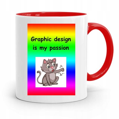 Kubek Czerwony Dla Grafika Graphic Is My Passion Z Nadrukiem Ze Zdjęciem na Arena.pl