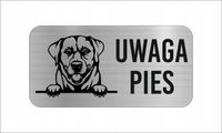 GRAWER Tabliczka nierdzewna laminat 20x10 cm UWAGA PIES LABLADOR