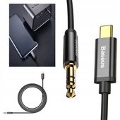 Kabel Przewód AUX MINI JACK 3.5 USB TYPE-C BASEUS Pozłacany Przejściówka