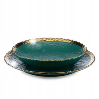 Komplet zestaw serwis 8 talerzy Kati Green Gold zastawa obiadowa 4 os GLAM