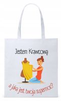 Dla Krawca Krawcowej Torba Eco Biała Shopper Z Nadrukiem Ze Zdjęciem