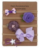 Zestaw Dziewczęce Opaski Dla Dziecka Fiolet 5Szt