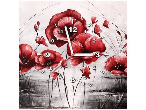 40X40CM ZEGAR CZERWONE MAKI OBRAZ na Arena.pl