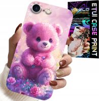 ETUI DO IPHONE 16e - SŁODKI MIŚ NA RÓŻOWYM TLE, CASE + SZKŁO