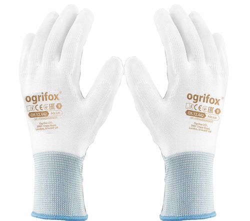 rękawice robocze / białe / rozmiar: 10 - xl / ox-poliur_ww10 na Arena.pl