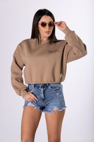 Bluza typu crop top - Brązowy U na Arena.pl