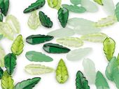 LISTKI KORALIK DO BRANSOLET DO BIŻUTERI HANDMADE MIX ZIELONY 10x23MM 20SZT